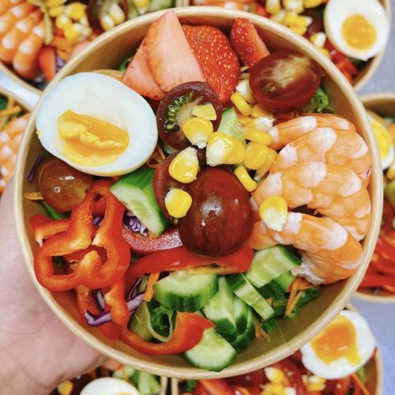 Salad Tôm Trứng Trái cây